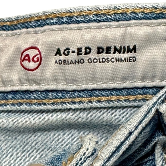 AG Adriano Goldschmied The Isabelle High Rise Straight Leg Denim Distressed Jean - Picture 10 of 13